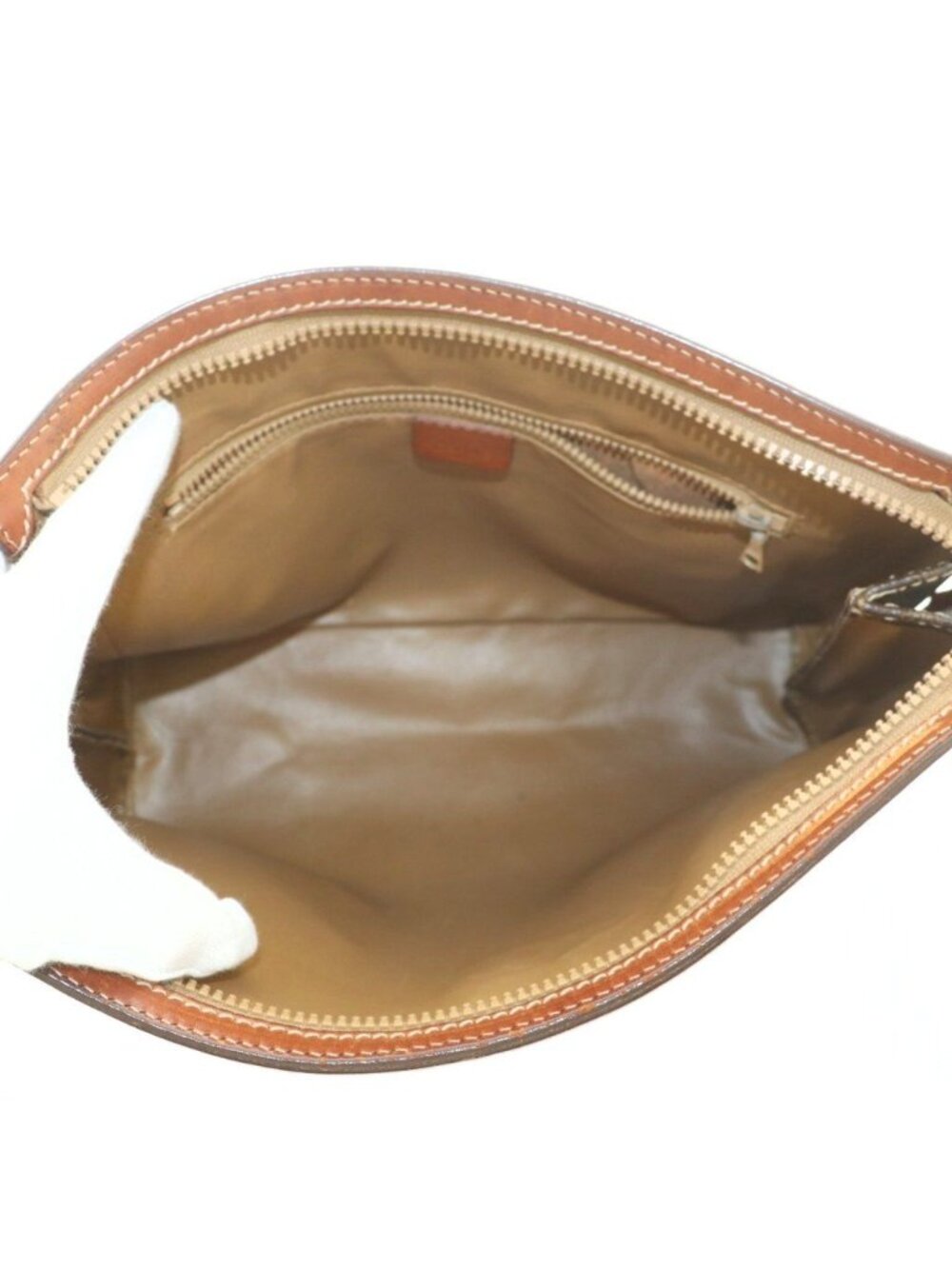 Celine Clutch Leather Macadam Pattern Brown - Picture 5 of 8